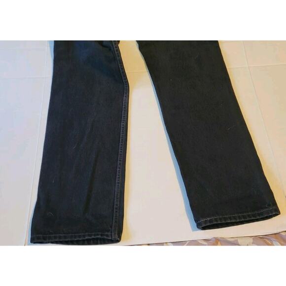 Vintage Levi's 505 Black Jeans 33x32 Regular Fit Straight Leg 90's Light Fade - Picture 14 of 14
